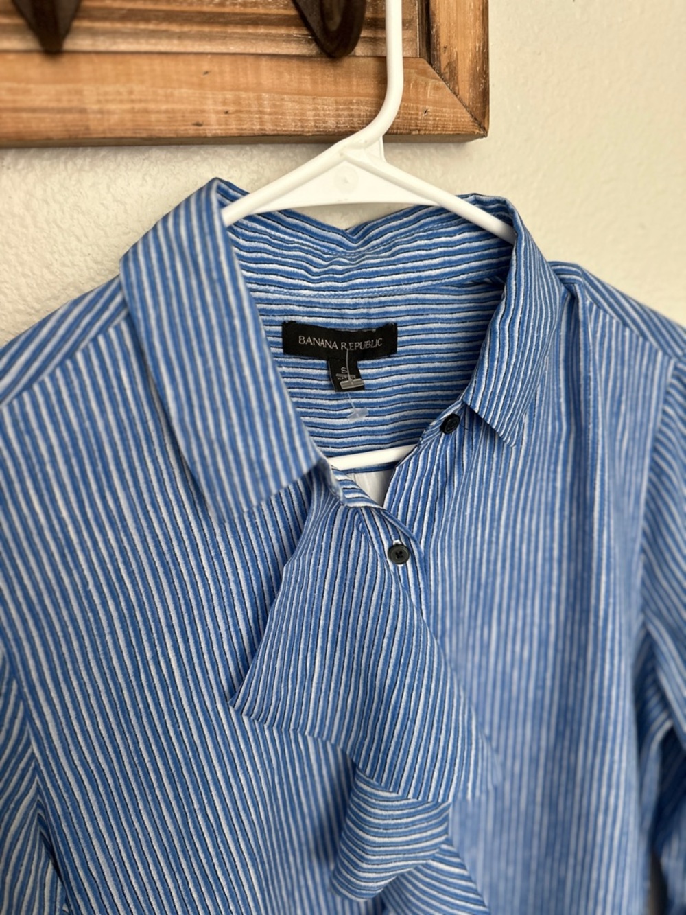 Banana Republic Blue Striped Ruffle Tunic Blouse / Shirt Dress Women’s S